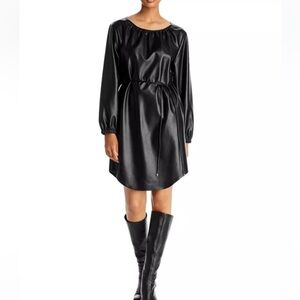NWT HUGO BOSS Dejala Long Sleeve Faux Leather Dress - Size 2